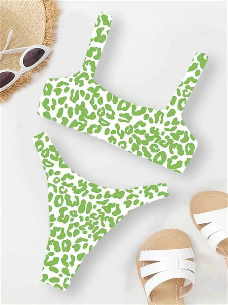 Microbikini Sexy con estampado De leopardo para mujer, traje De Baño De Tanga con relleno y realce, color naranja, 2023 - Image 7