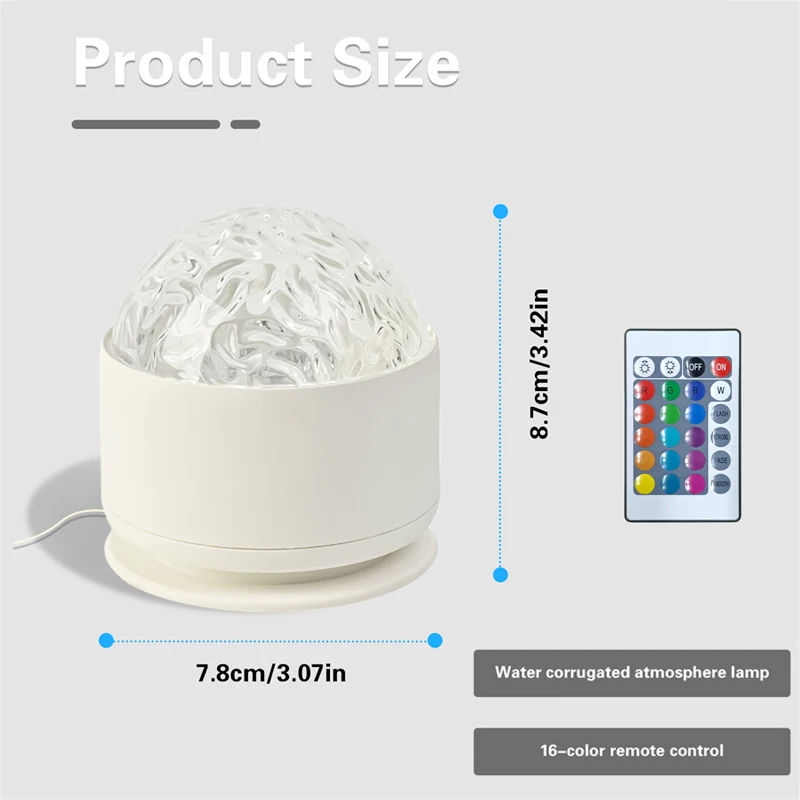 Proyector de luz nocturna de proyección RGB, lámpara de agua Gradual con Control remoto para el hogar, habitación, fiesta, decoración de Navidad - Image 6