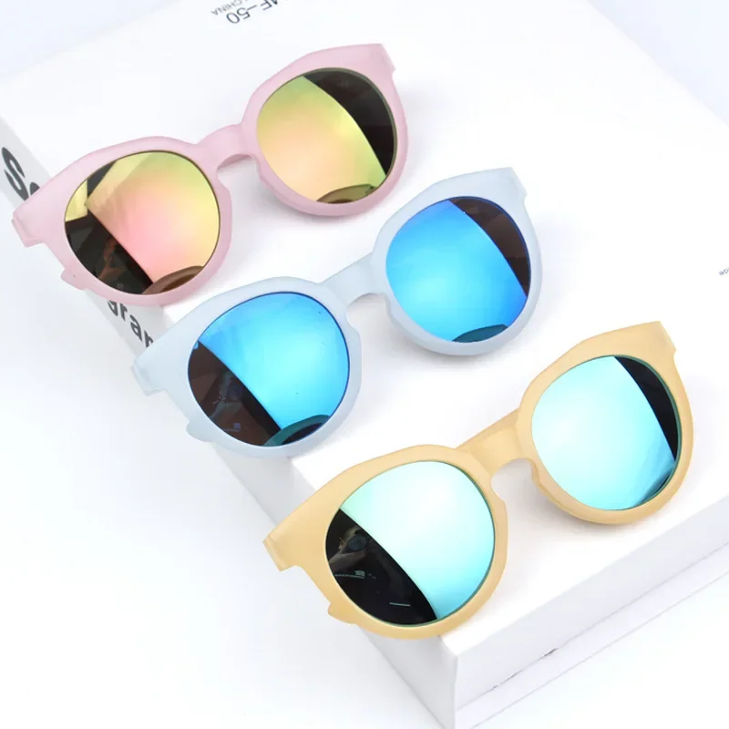 Gafas de sol coloridas con espejo reflectante para niños y niñas, anteojos de sol Retro, redondos, UV400, gran oferta - Image 6